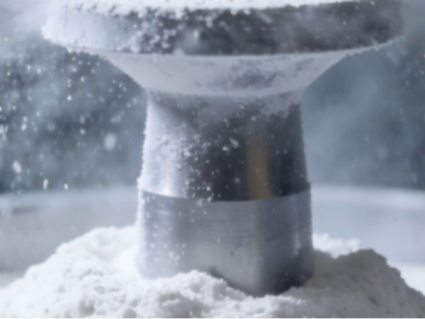 Metal additive manufacturing powder surrounding a 3D printed component during powder bed processing