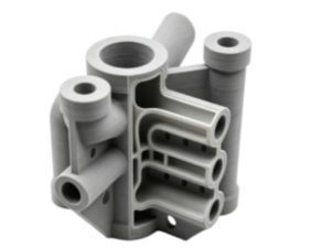 3D printed additive manufacturing hydraulic manifold with optimized internal fluid channels