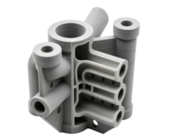 3D printed additive manufacturing hydraulic manifold with optimized internal fluid channels