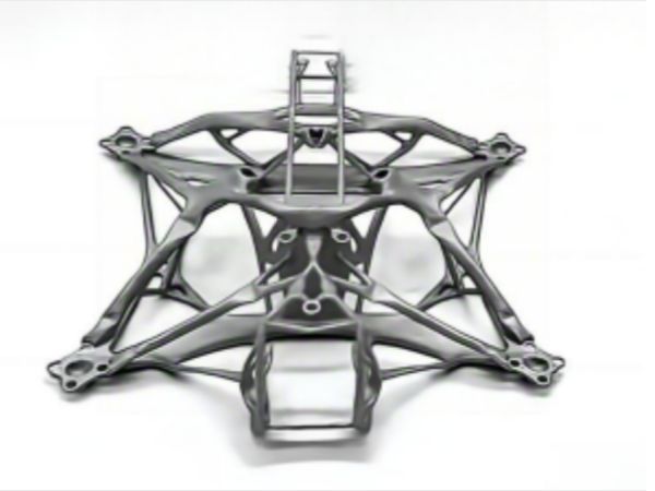 3D printed lattice structure UAV airframe showing lightweight aerospace frame design