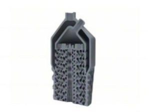 Cross-section of an ultra-thin-wall TPMS heat exchanger showing complex internal lattice channels created through metal additive manufacturing.